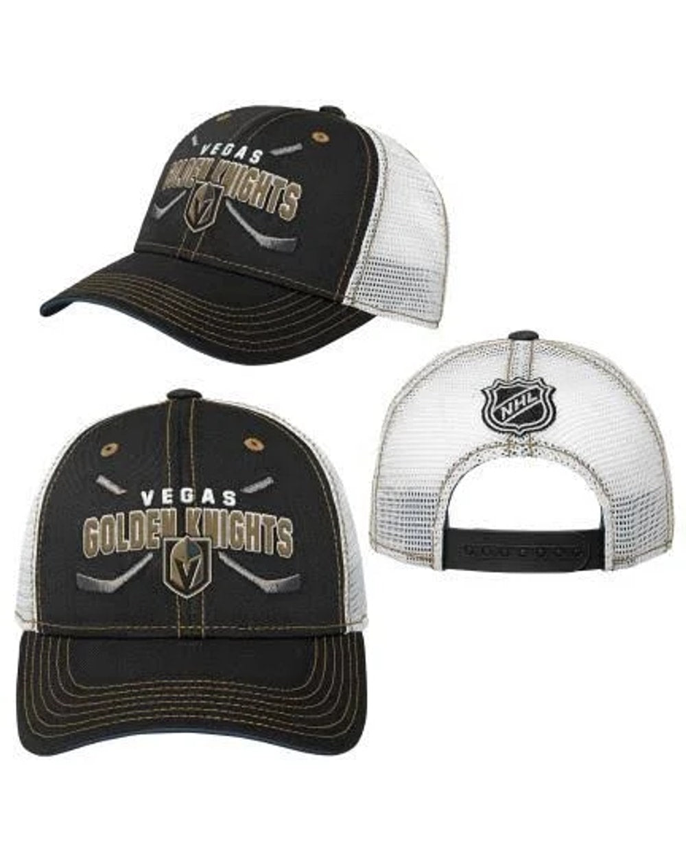 Outerstuff Youth Vegas Golden Knights Lockup Meshback Adjustable Hat
