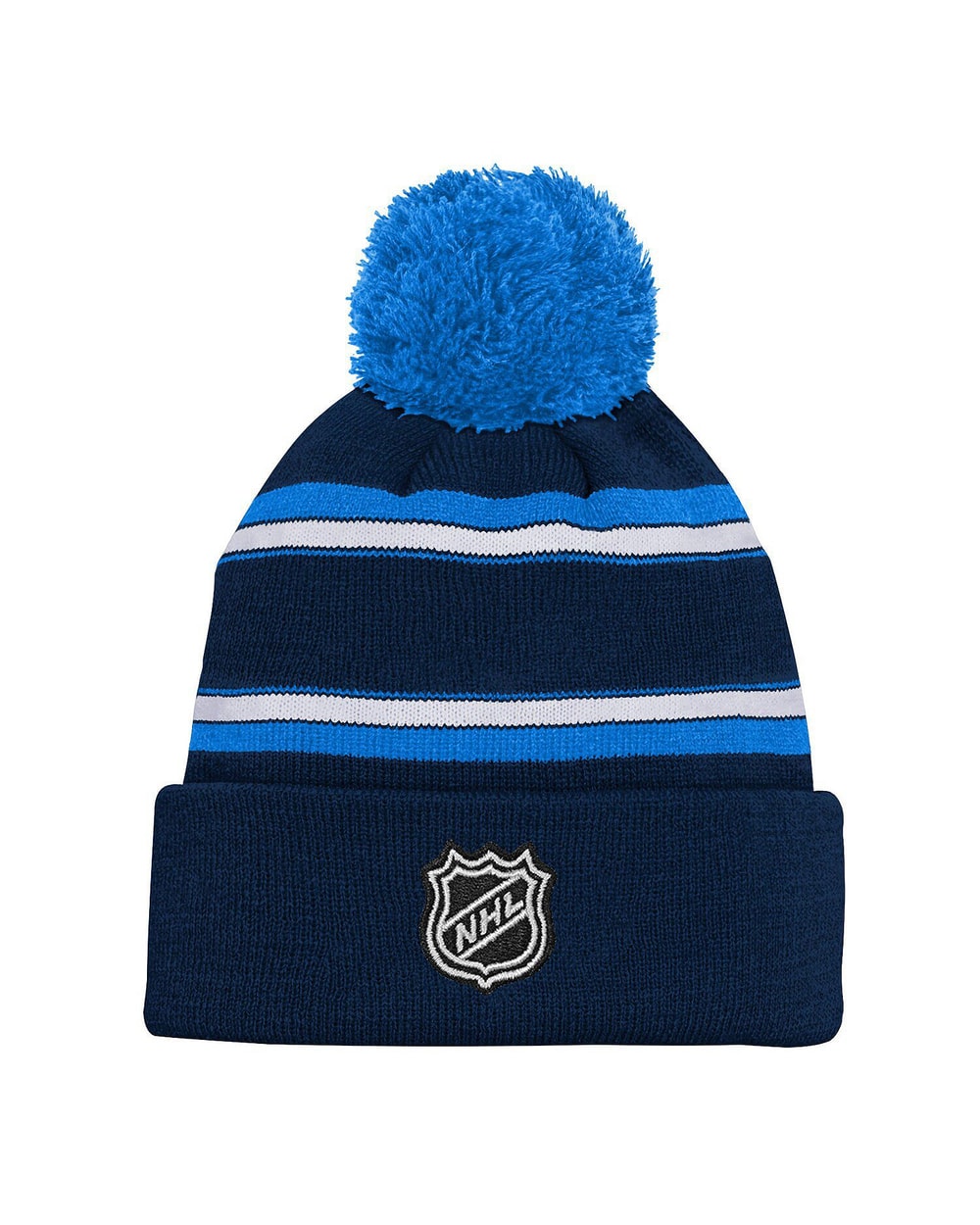 Outerstuff Youth Winnipeg Jets Jacquard Knit Cuffed Toque with Pom