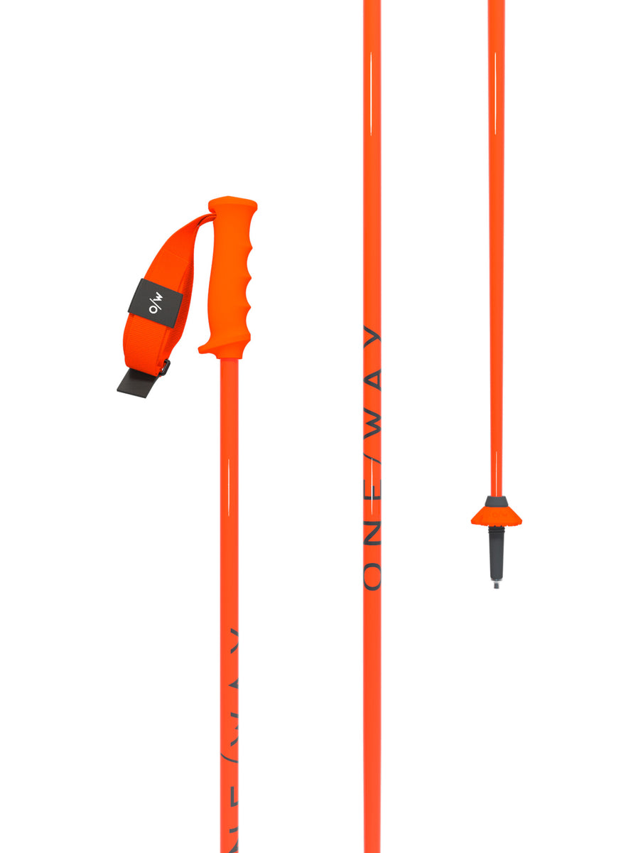 One Way RD 16 SL Ski Poles - Neon Orange, front view
