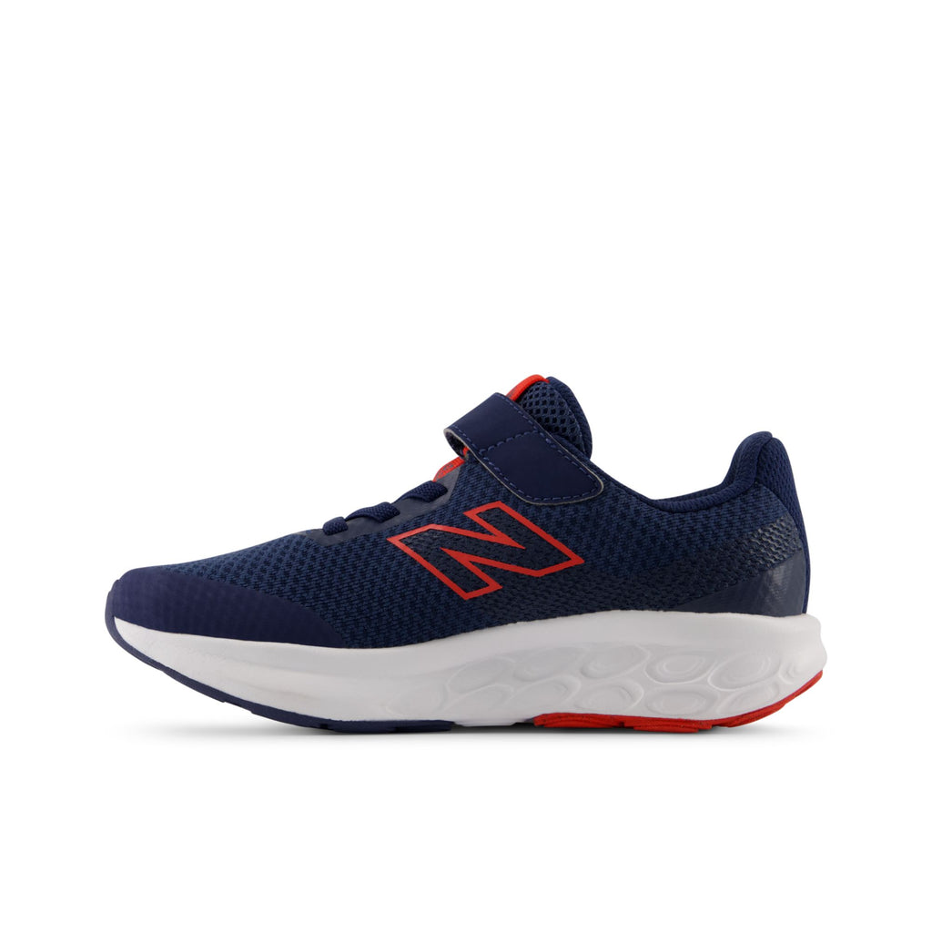 New Balance Kids' 520 Hook & Loop Navy/Red medial