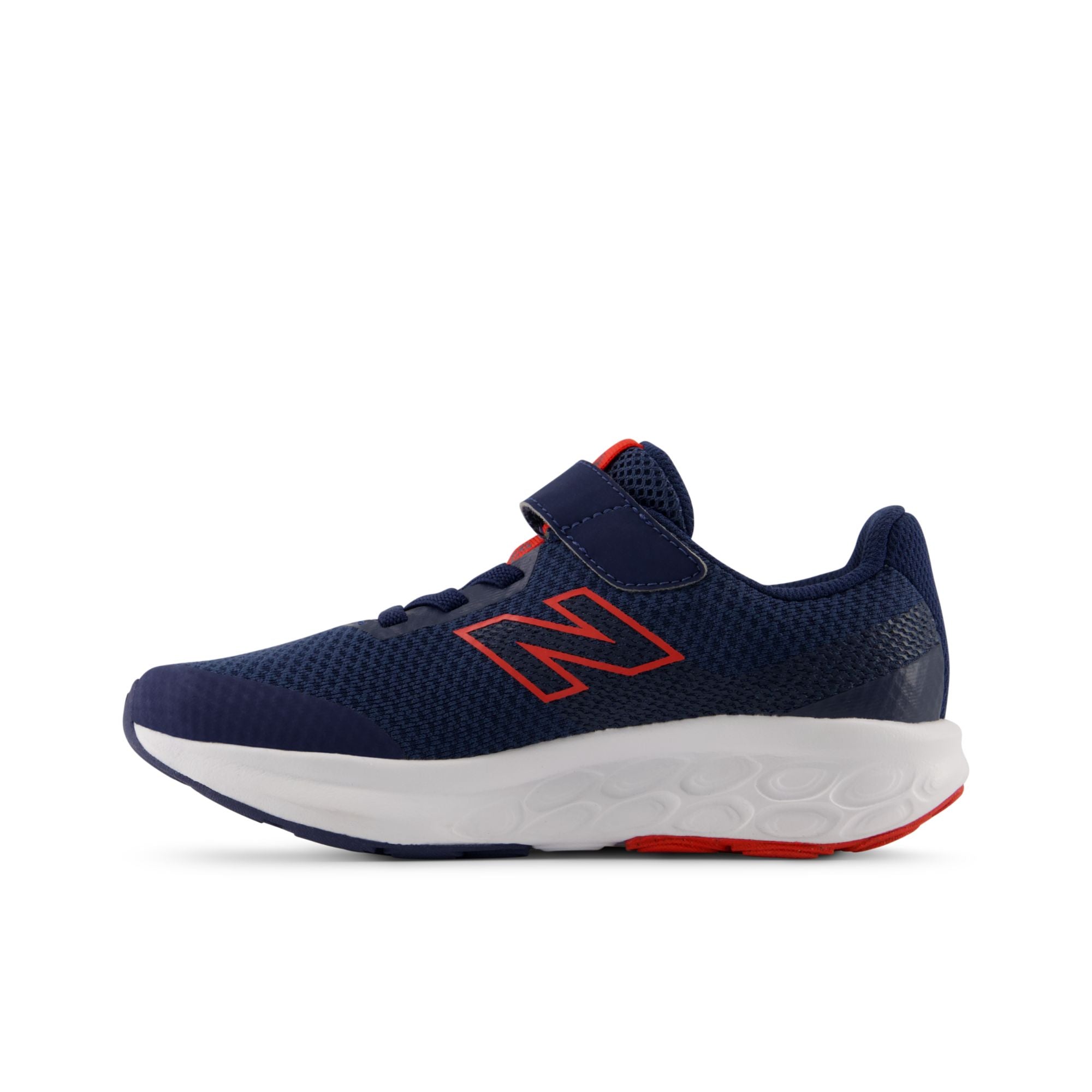 New Balance Kids' 520 Hook & Loop Navy/Red medial