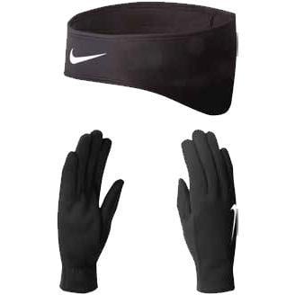 Nike Women's Dri-FIT Running Headband and Glove Set - Black
