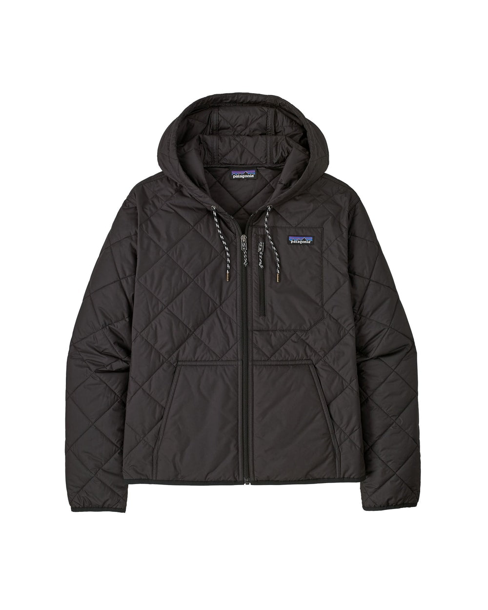 Patagonia Women's Diamond Quilted Bomber Hoody - BLACK W/BLACK