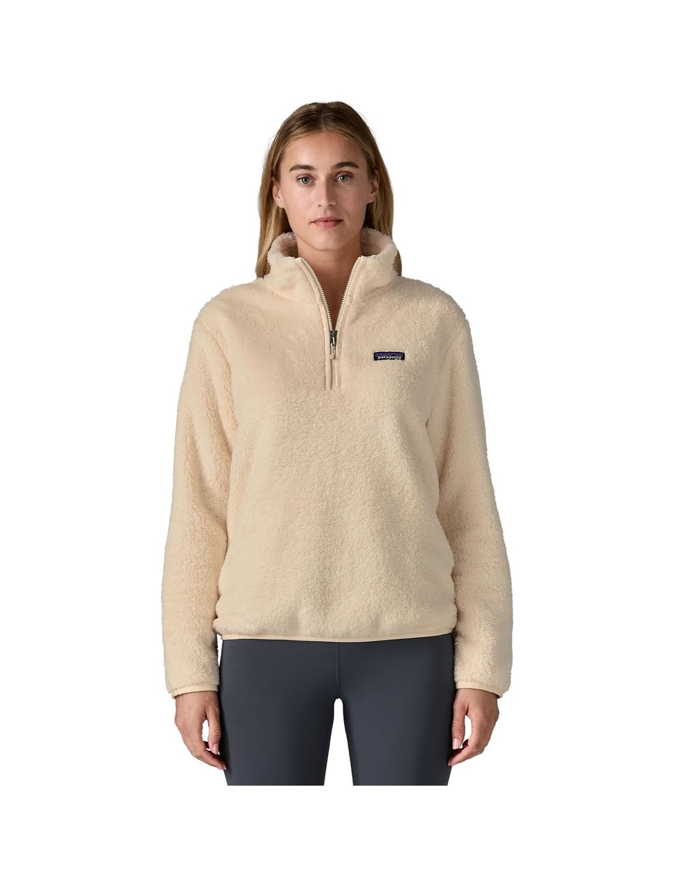Patagonia Women's Los Gatos 1/4-Zip Fleece Pullover - NATURAL - on-model front