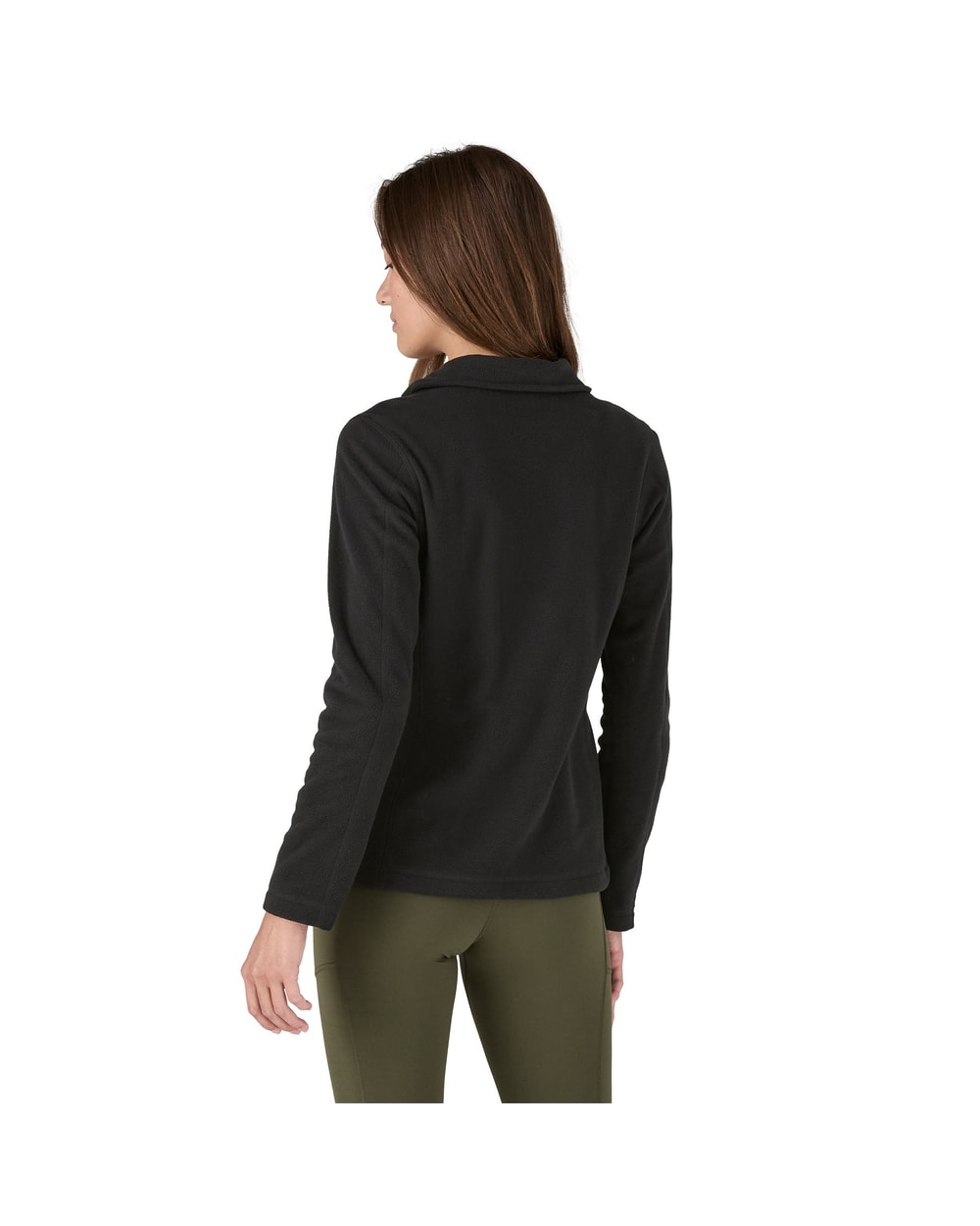 Patagonia Women's Micro D 1/4-Zip Fleece Pullover - BLACK - on-model back