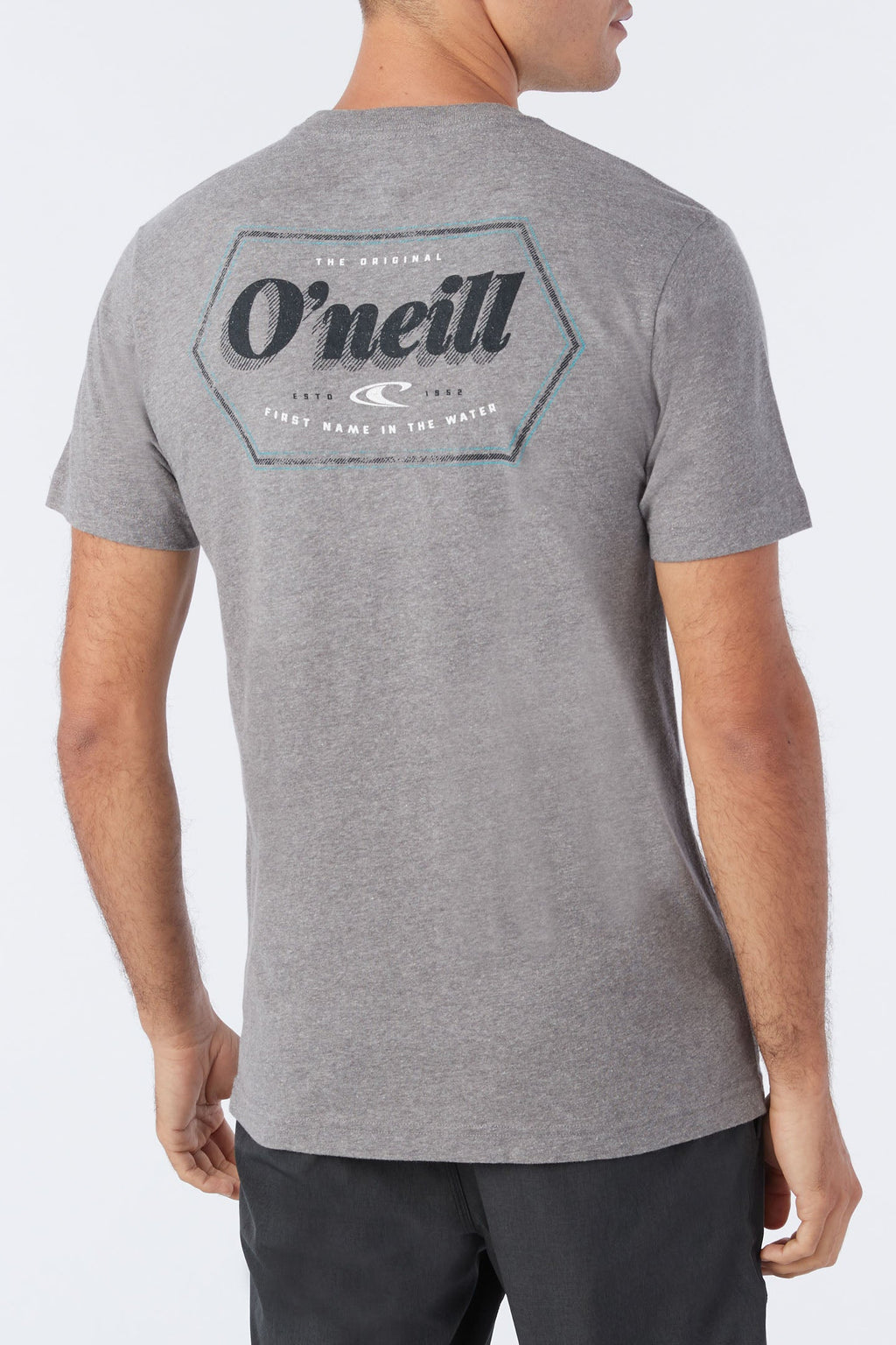 O'Neill Payday Tee in Heather Grey - on model side