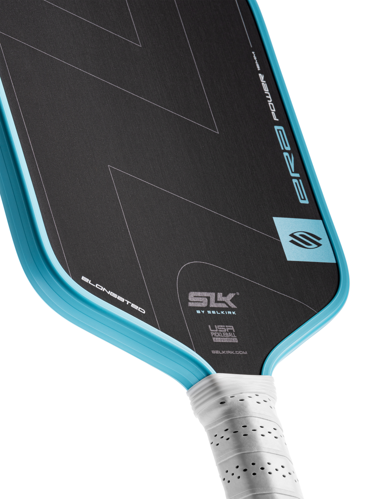 Selkirk SLK ERA Power Elongated Pickleball Paddle - Cyan, face detail