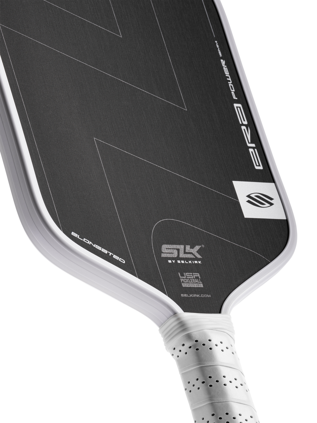 Selkirk SLK ERA Power Elongated Pickleball Paddle - White, face detail