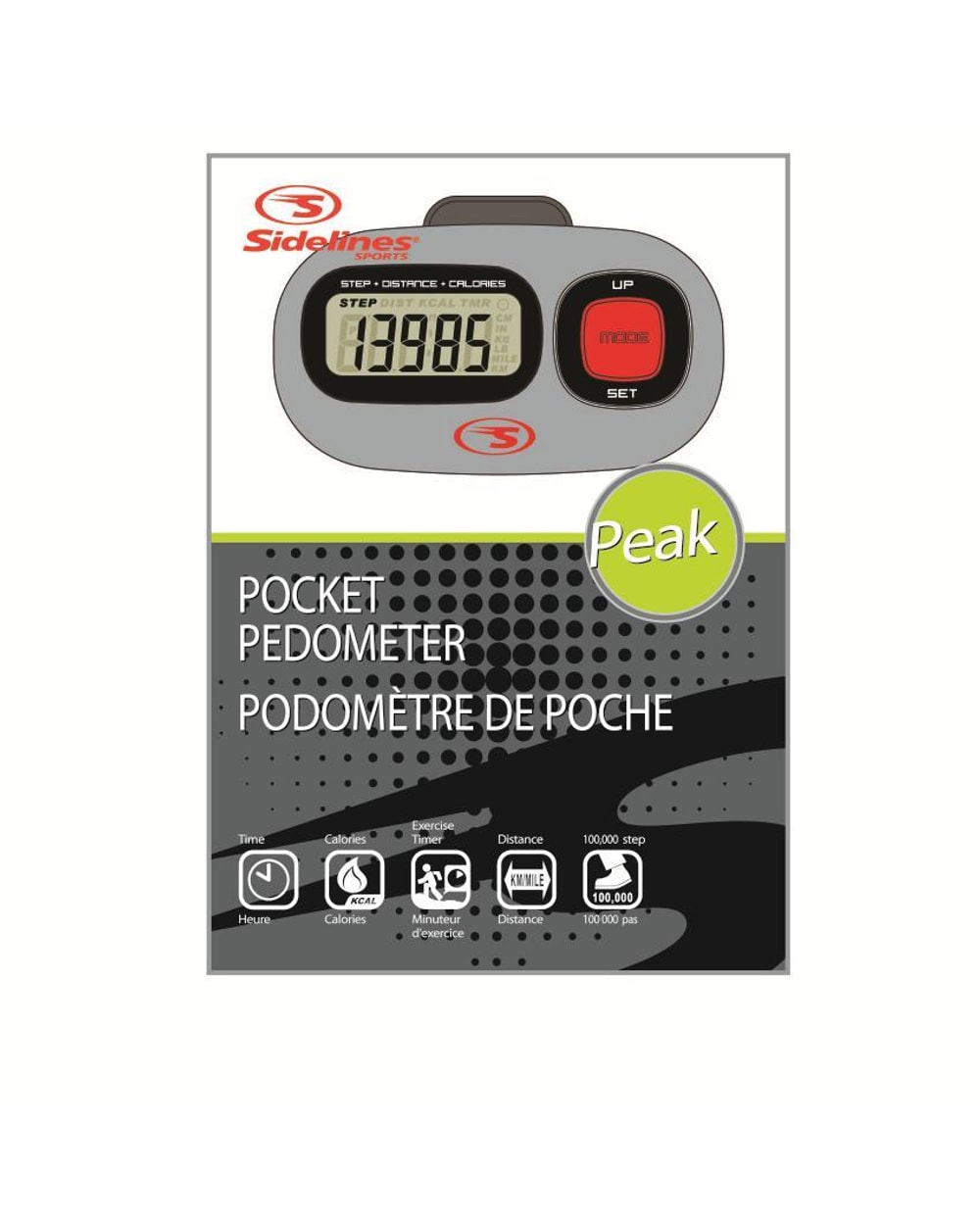 Sidelines Sports Peak Pocket Pedometer