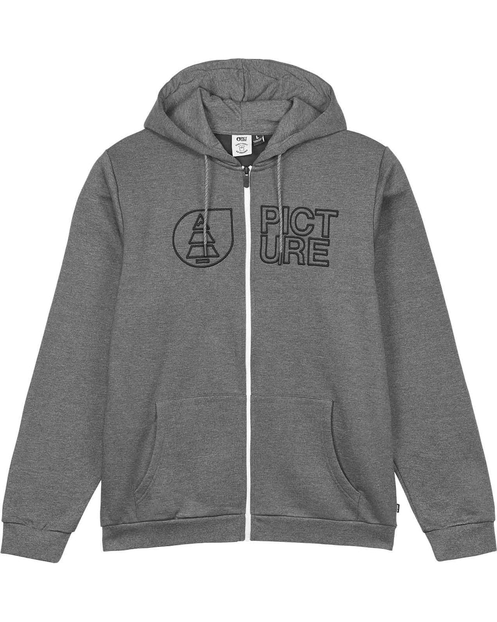 Picture Basement Full Zip Hoodie Dark Grey Melange - front