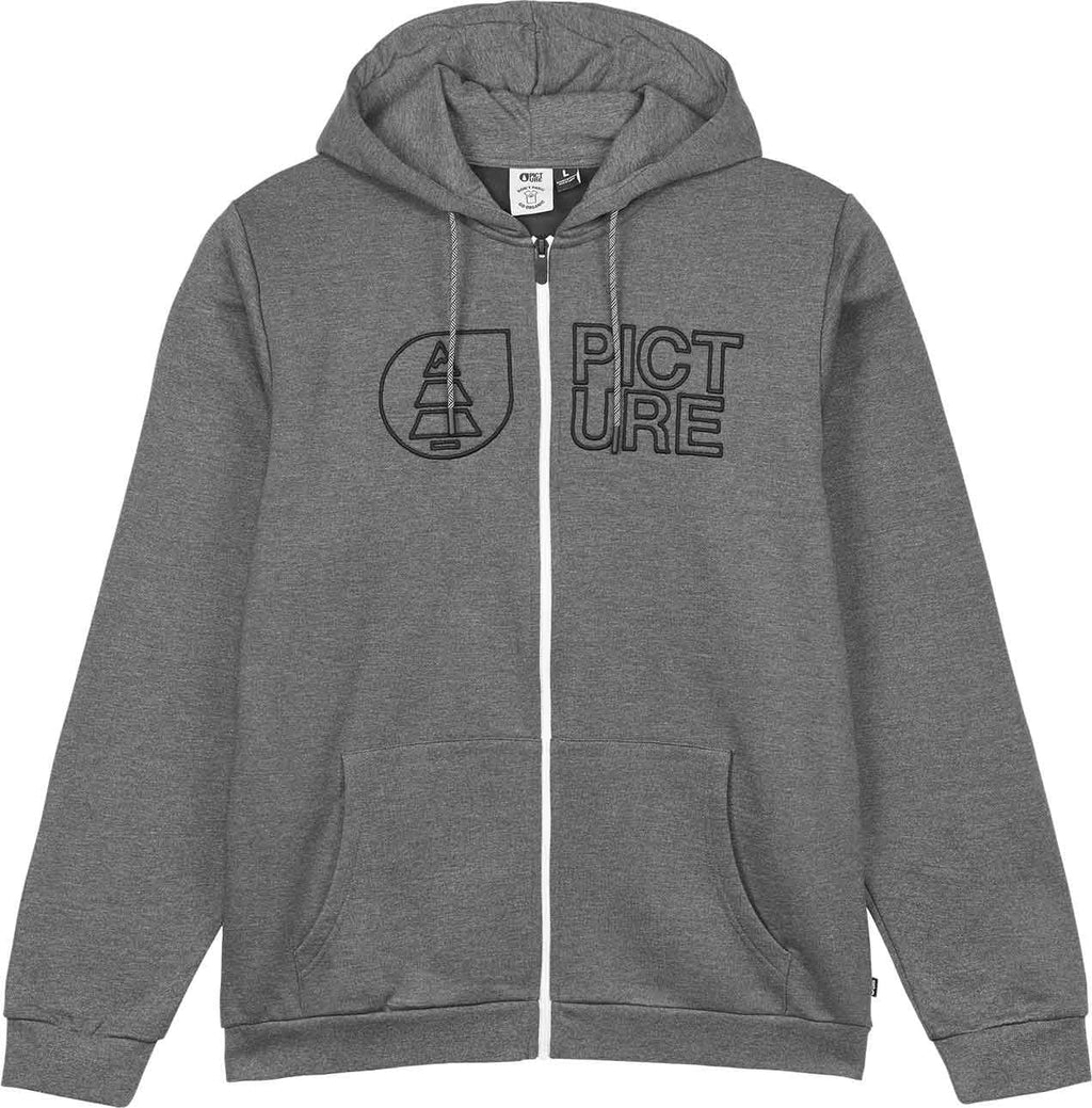 Picture Basement Full Zip Hoodie Dark Grey Melange - front