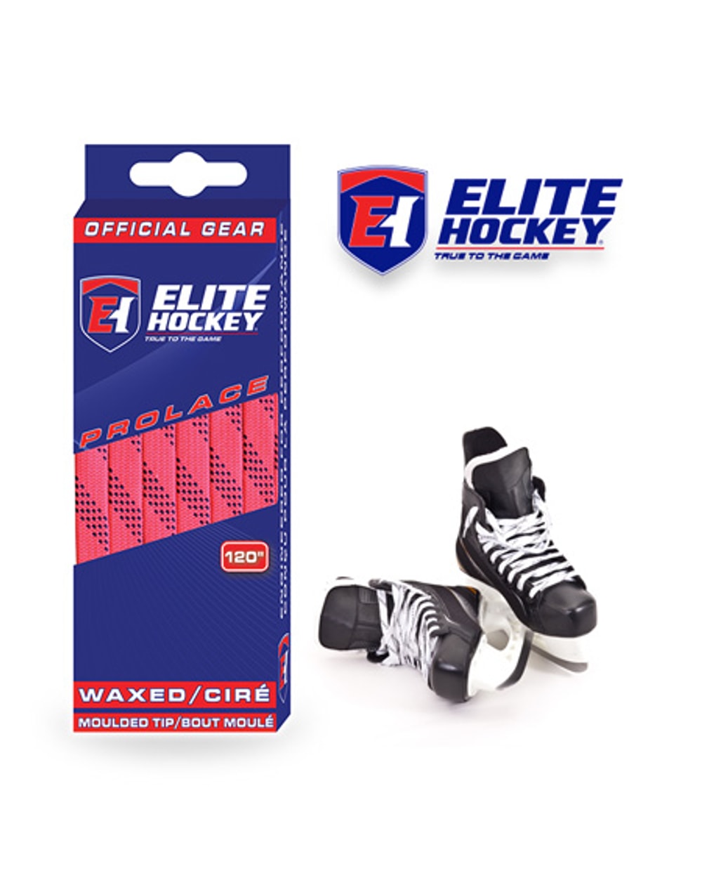 Elite Hockey Pink Waxed Hockey Laces