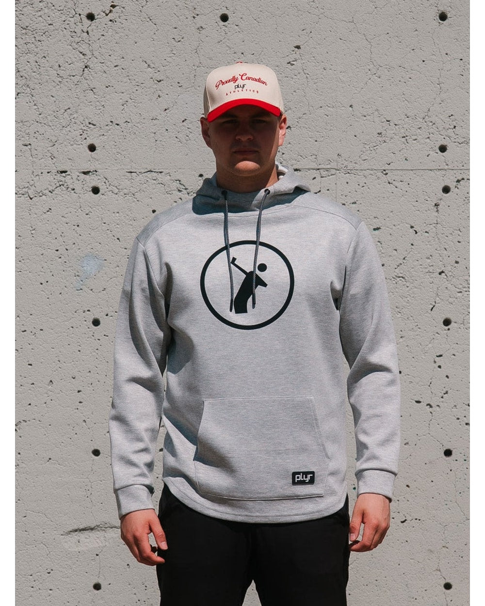 plyr Mens Original Hoodie Grey - front