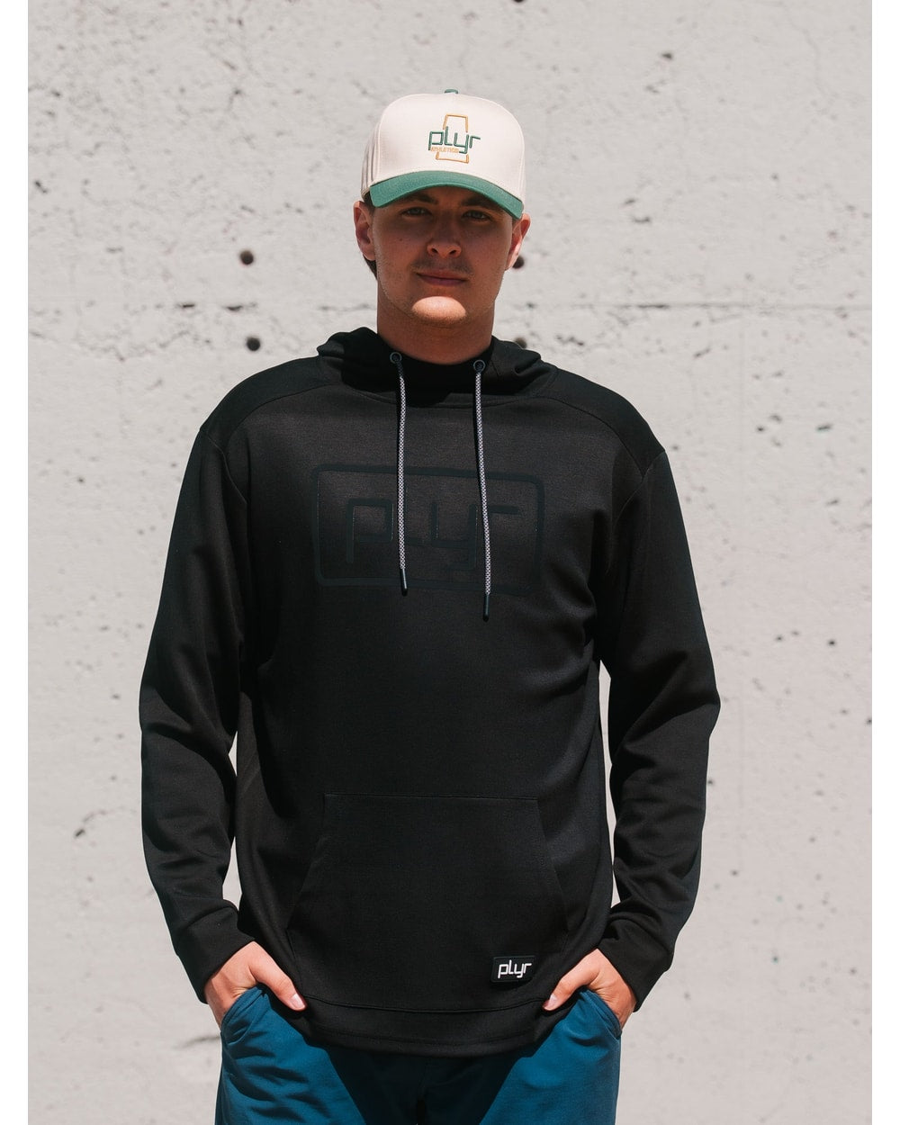 plyr Men's Stealth Hoodie Black - front