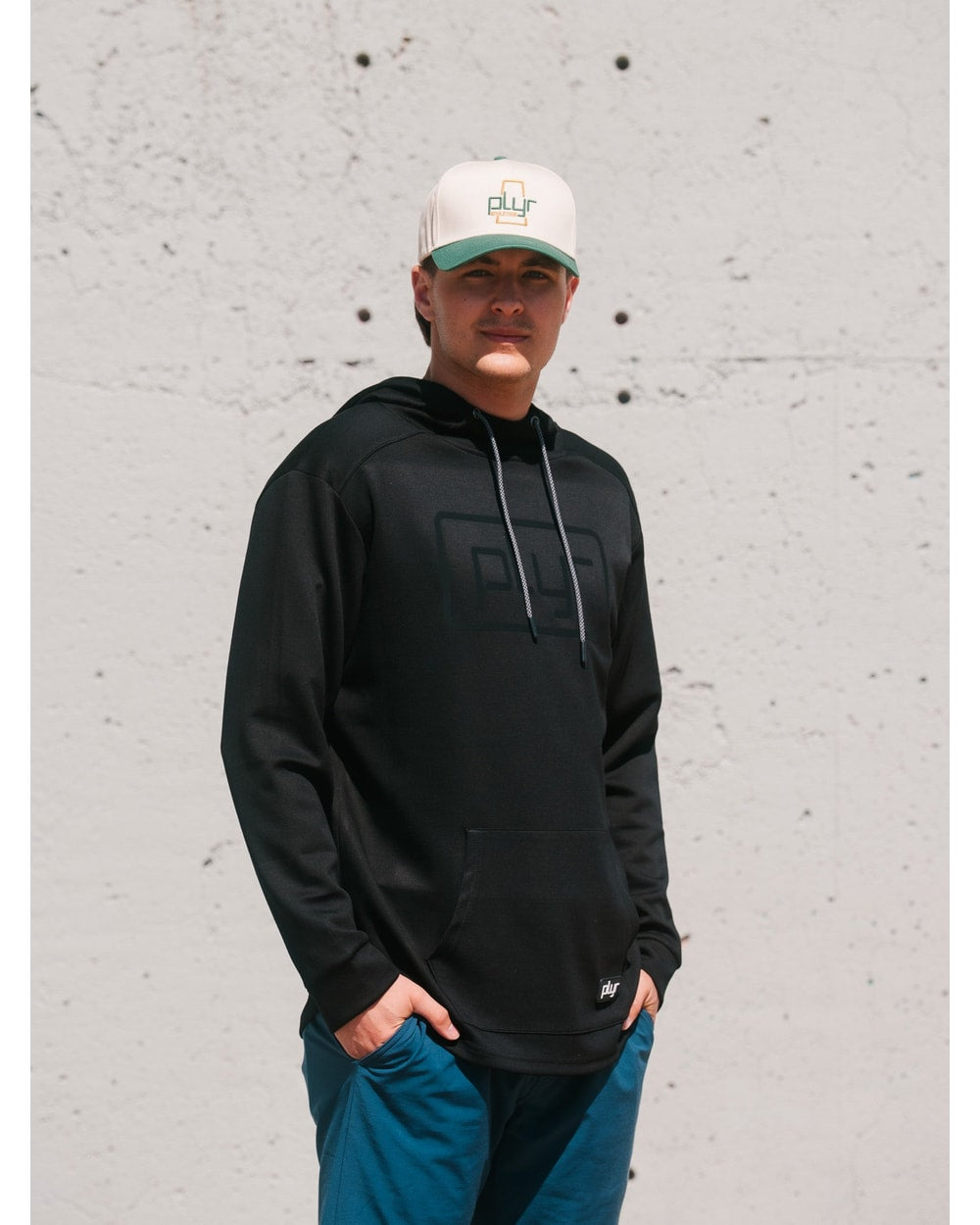 plyr Men's Stealth Hoodie Black - side