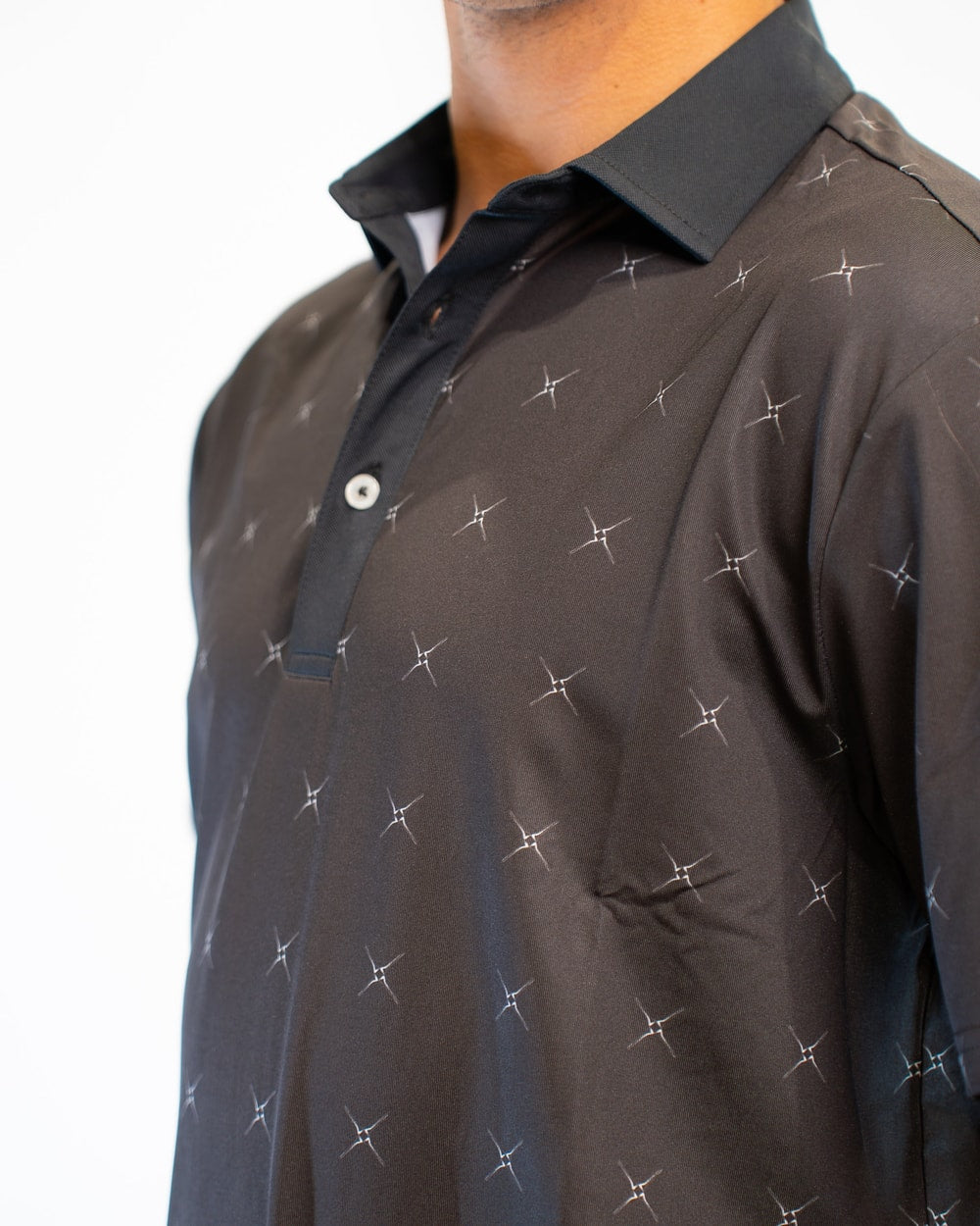 plyr Men's Teeclipse Polo Black/White - detail