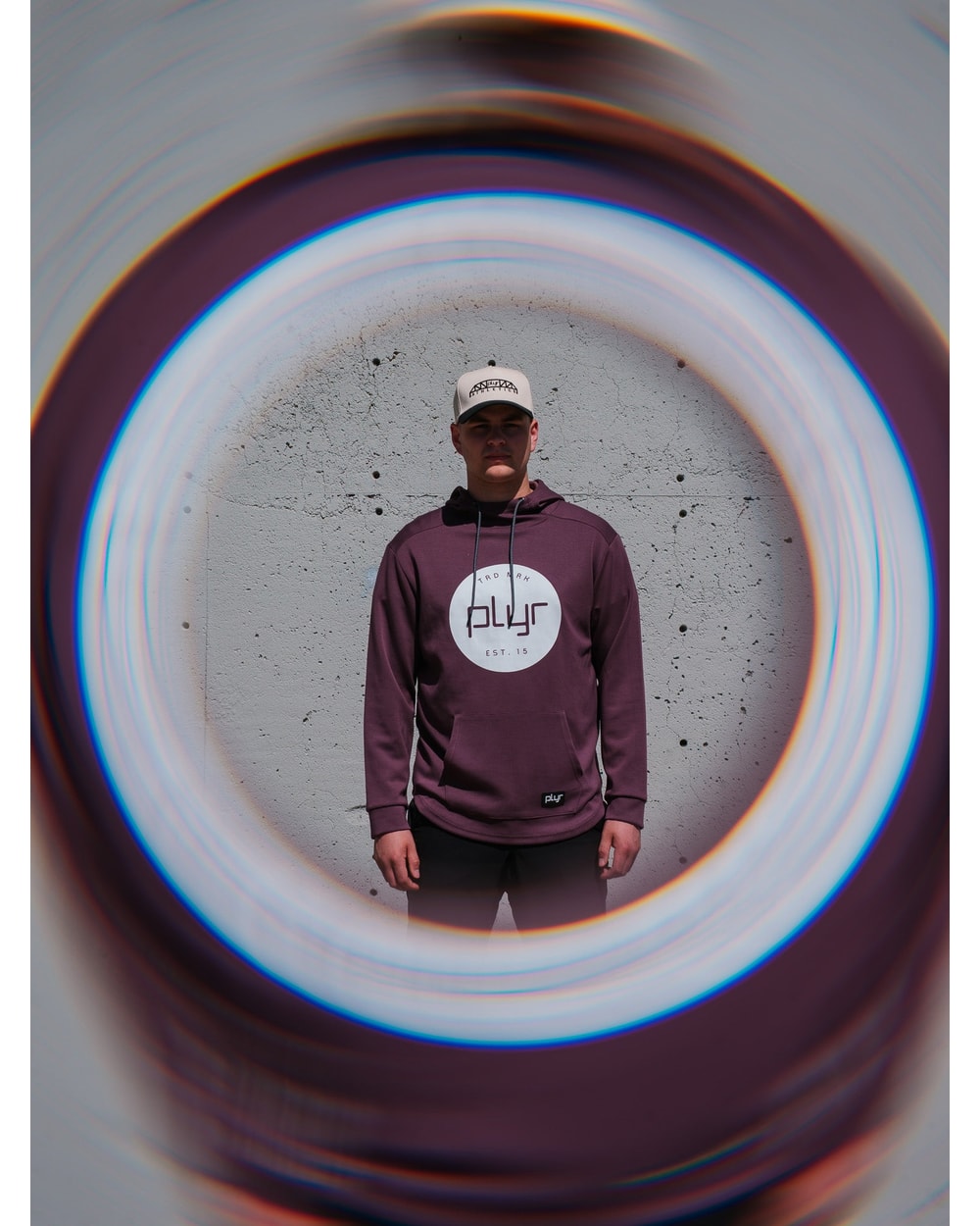 plyr Men's TRD MRK Hoodie Maroon - detail