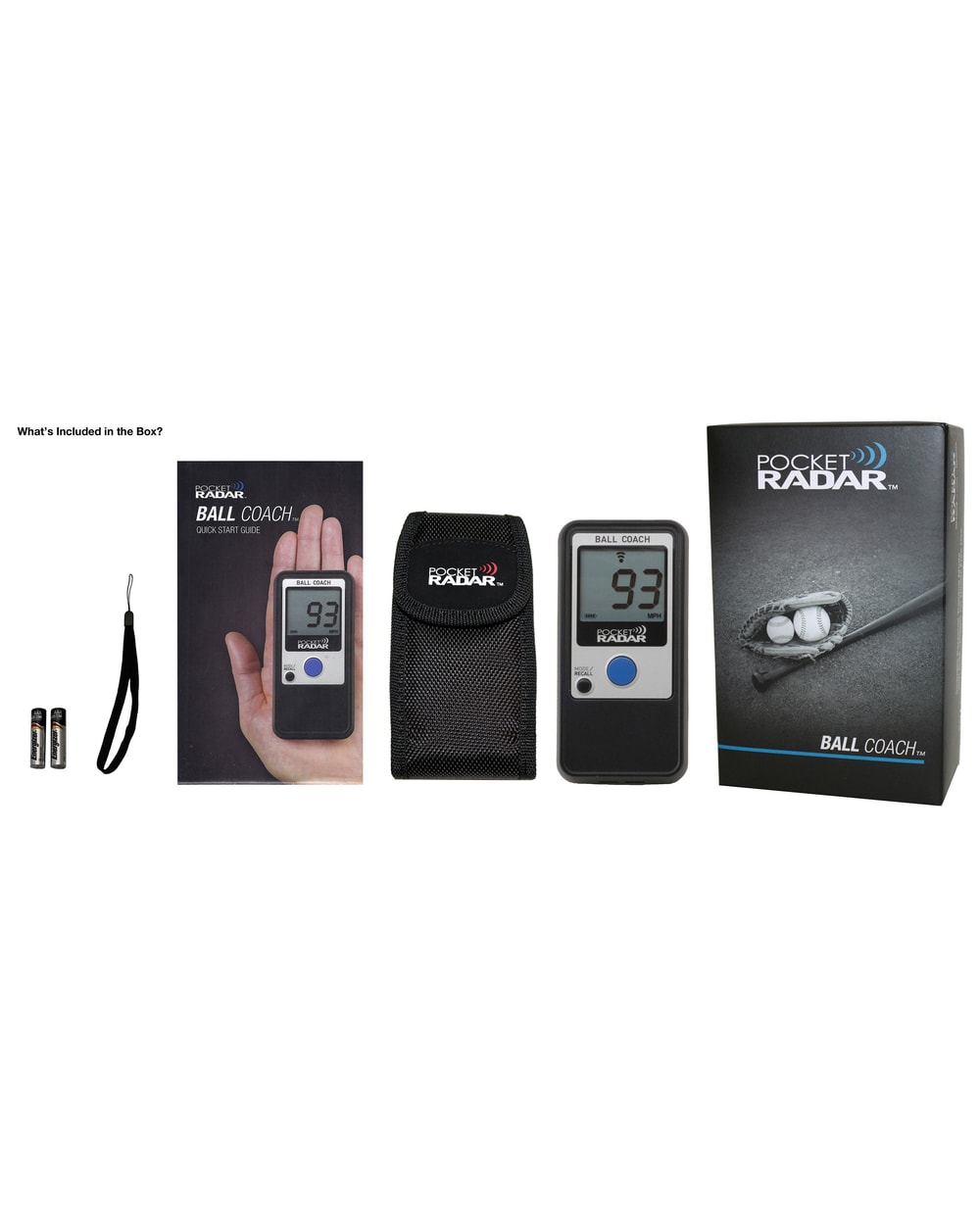 Pocket Radar Ball Coach - box contents
