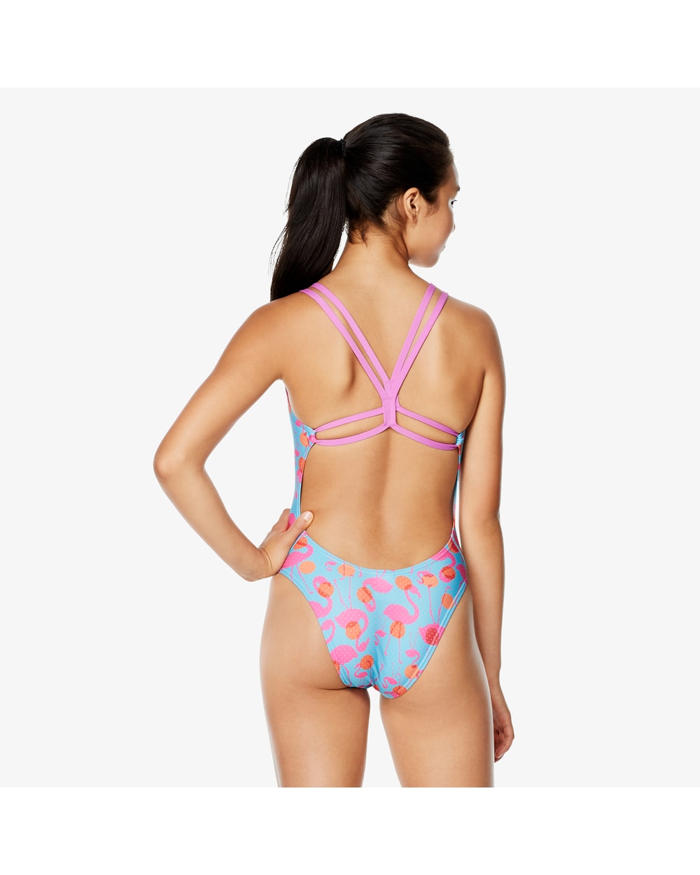 PRINTED DOUBLE STRAP ONE PIECE