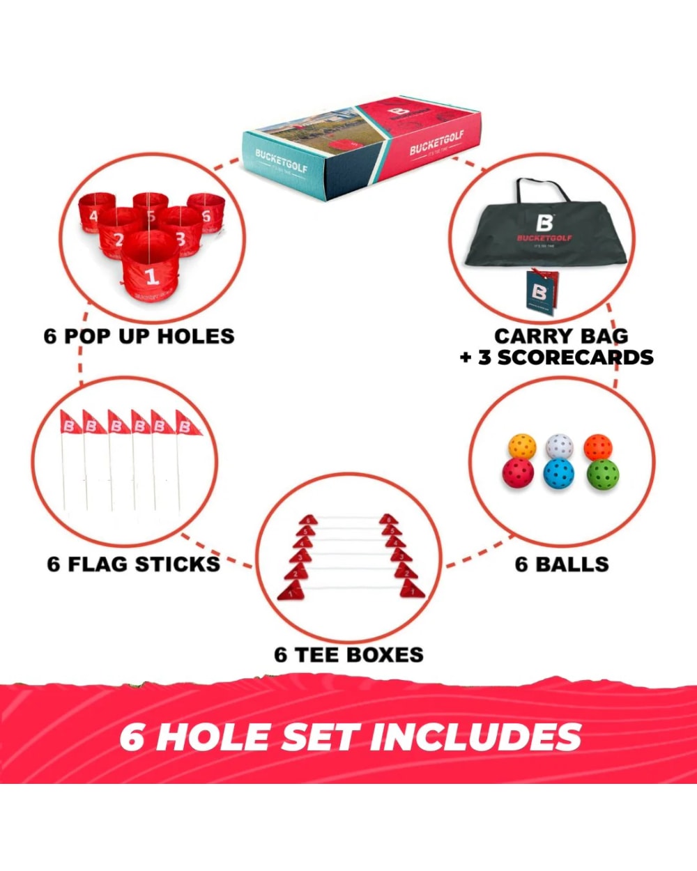 Pro 6 Hole Portable Golf Backyard Game
