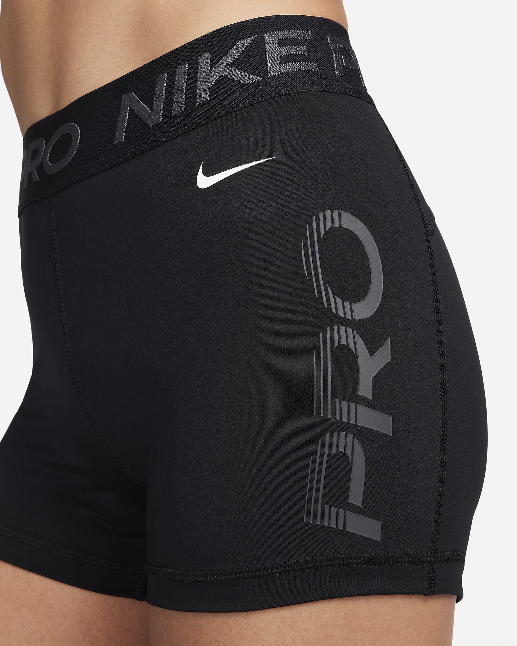 Nike - Woman's NikePro Dri-Fit Crossed Waistband Shorts Medium