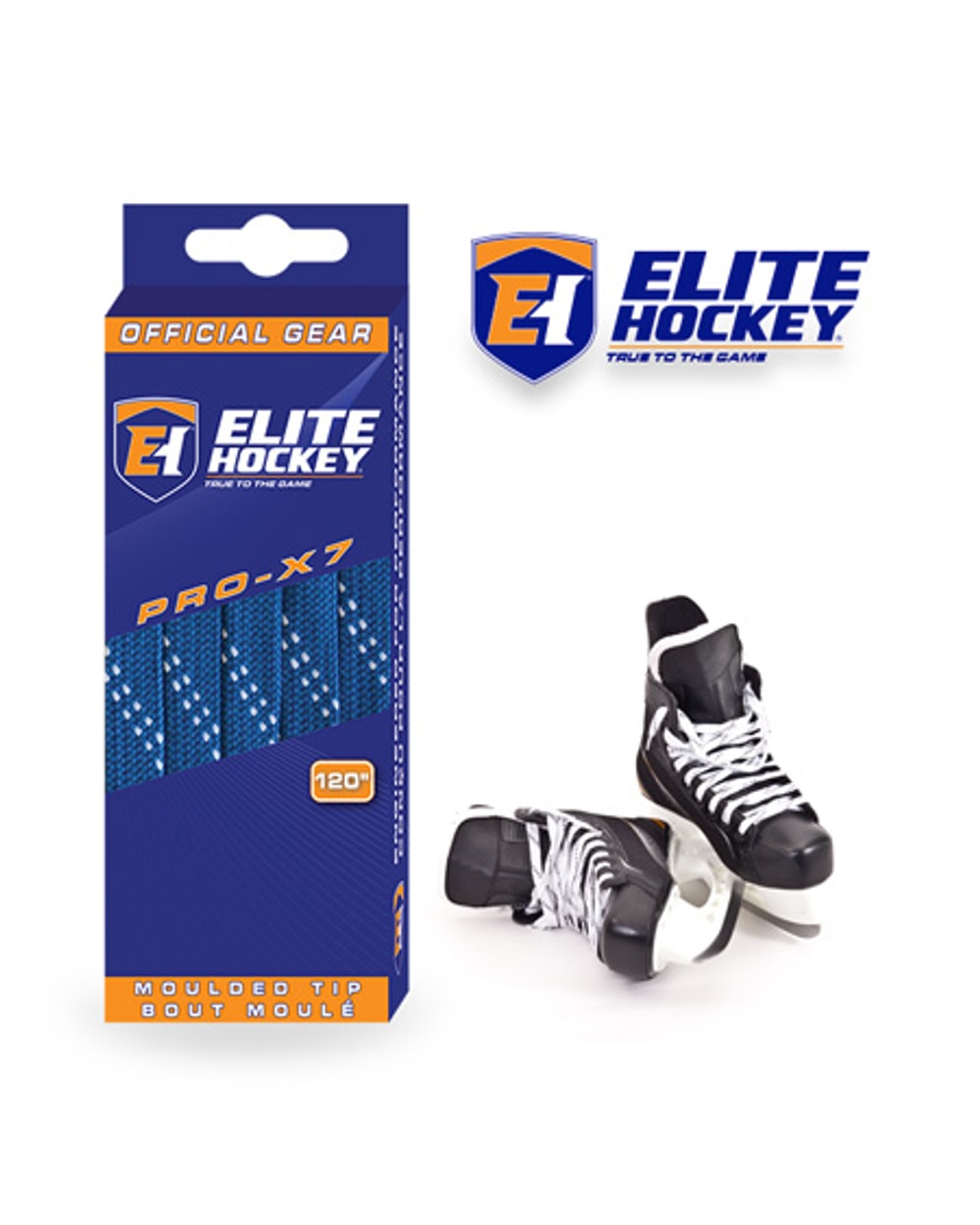 Elite Hockey Pro X7 Wide Non Waxed Royal Hockey Laces