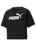 Puma Women's Essentials Cropped Logo Tee - Black - front