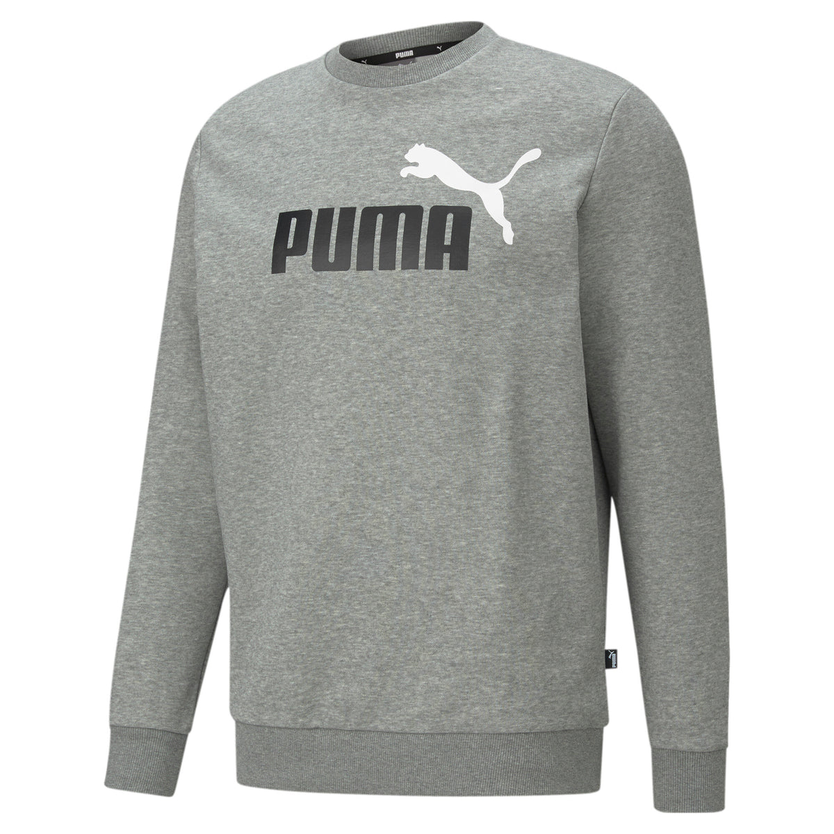 Puma Men's Logo Crew Sweatshirt - Grey/Charcoal