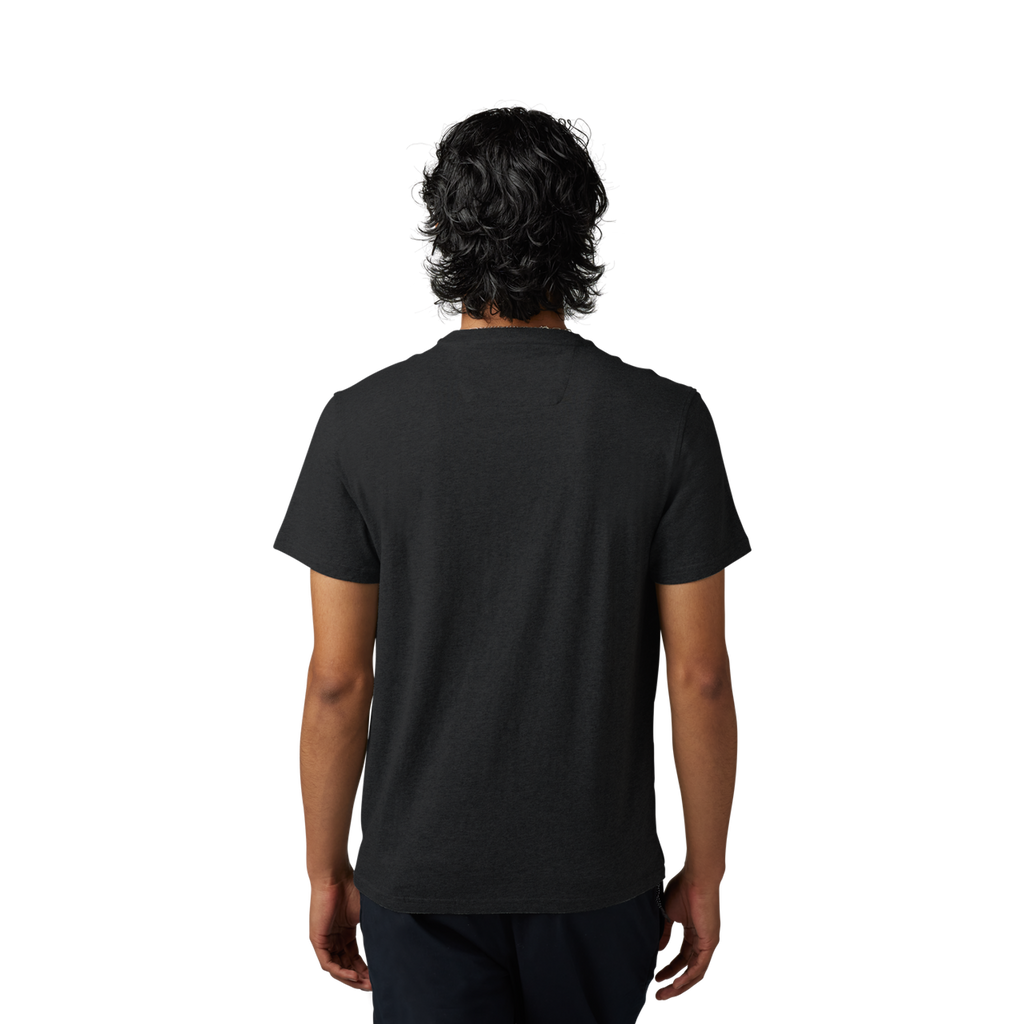 Fox Level Up Short Sleeve Pocket Tee - Black - back, on model