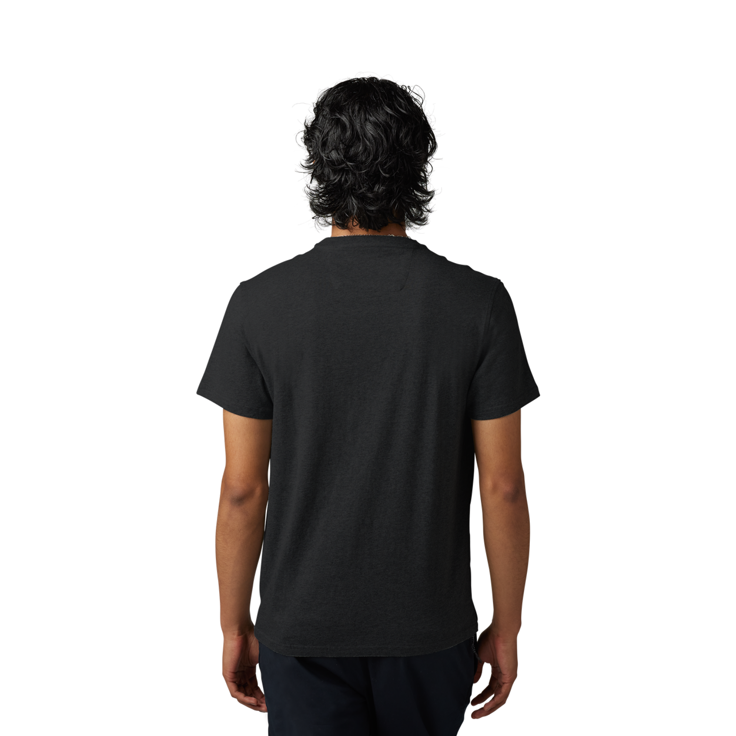 Fox Level Up Short Sleeve Pocket Tee - Black - back, on model