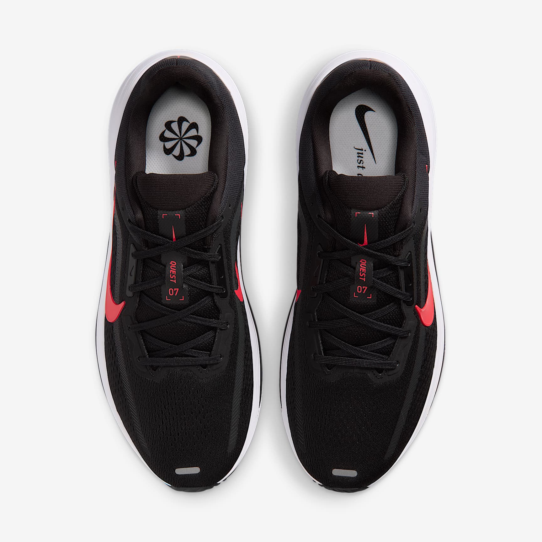 Nike Quest 7 Men's Road-Running Shoes - Black/White/Anthracite/Red Orbit - view 4