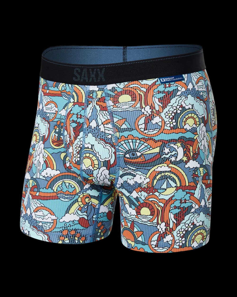Quest Quick Dry Mesh Boxer Brief - Mind Traveller Multi