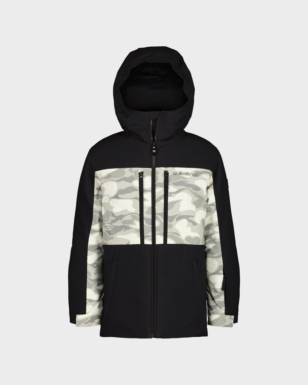 Quiksilver Boys' Double Black Snow Jacket - Black - front