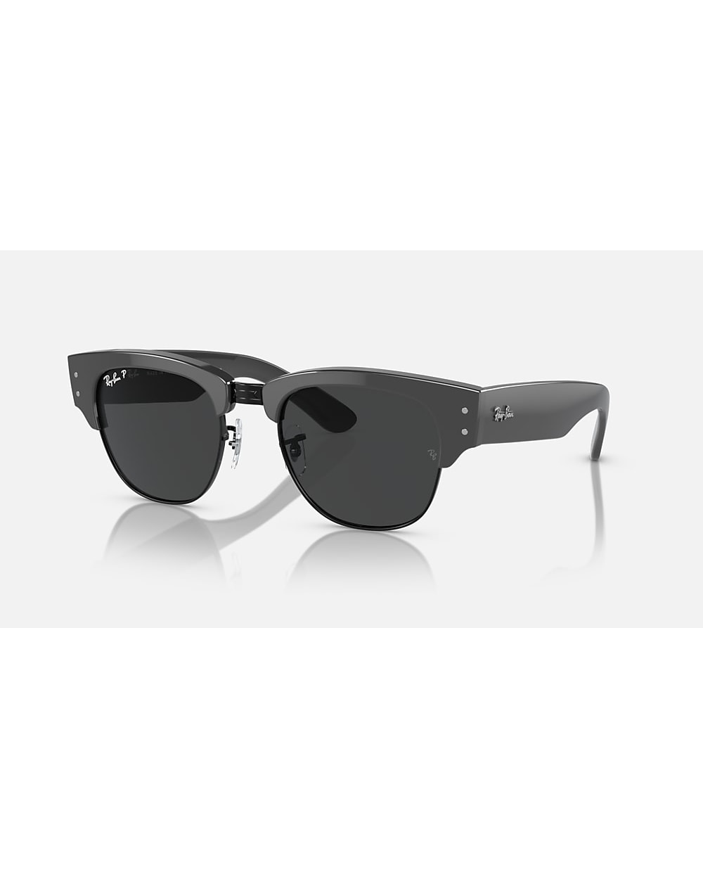 Ray-Ban Mega Clubmaster RB0316S - Polished Grey on Black/Black Polarized