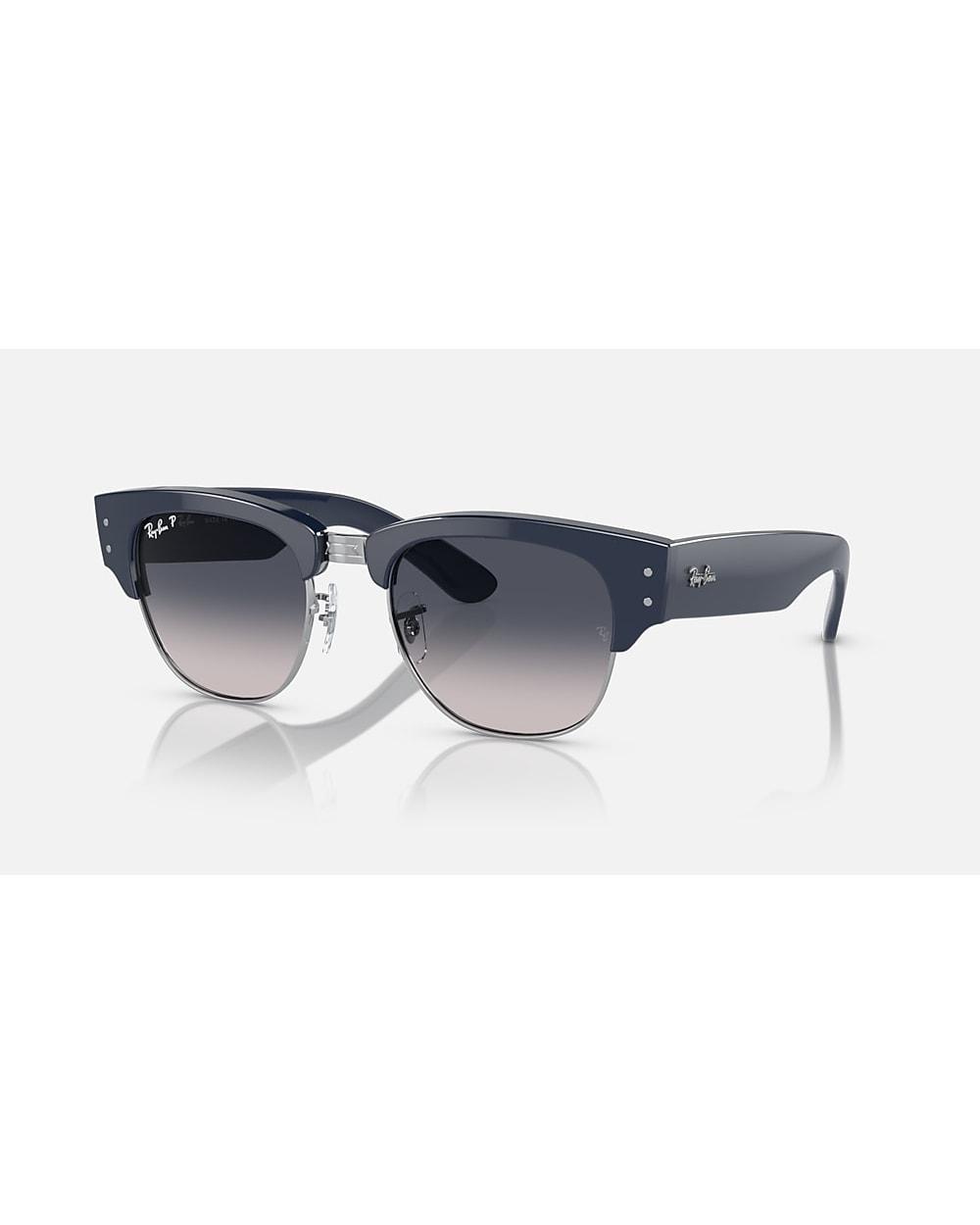Ray-Ban Mega Clubmaster RB0316S - Polished Blue on Silver/Blue Polarized