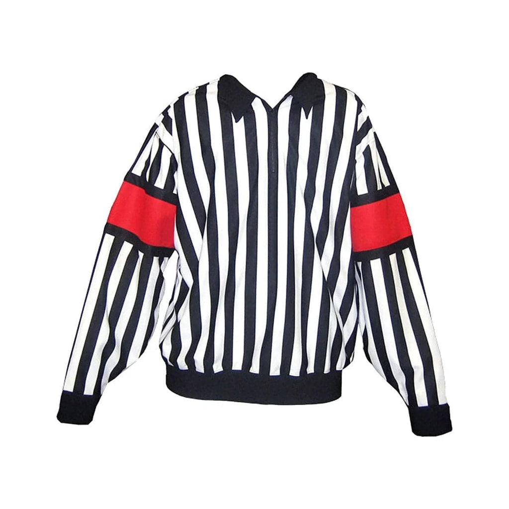 Force Pro Referee Jersey red sewn-in arm bands flat lay