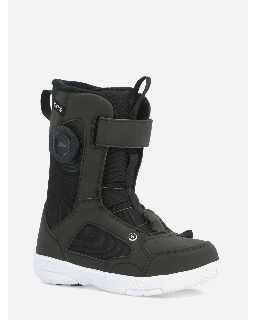 RIDE Norris junior snowboard boot in Black, front view