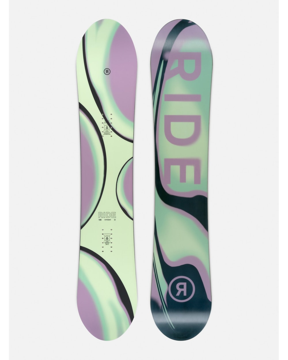 Ride Women's Compact Snowboard 2026 topsheet and base