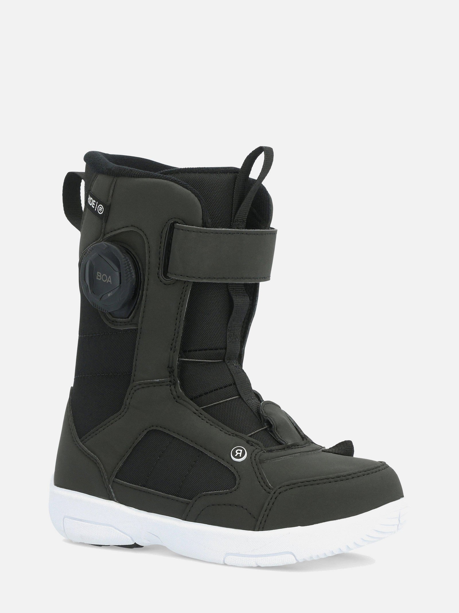 RIDE Norris junior snowboard boot in Black, front view