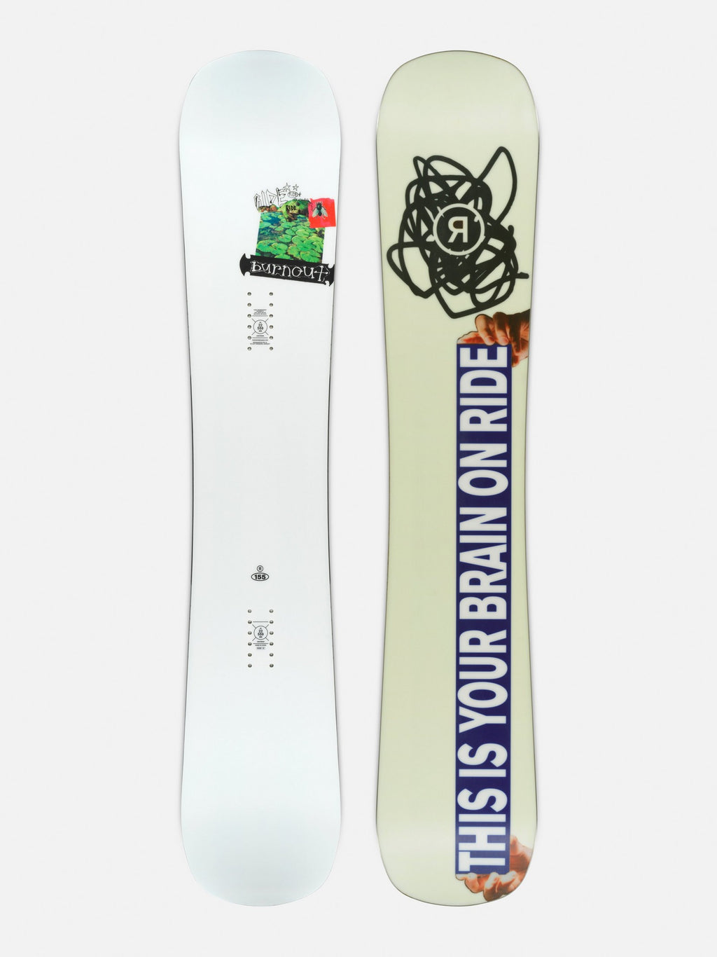 Ride Burnout Snowboard 2026 topsheet and base