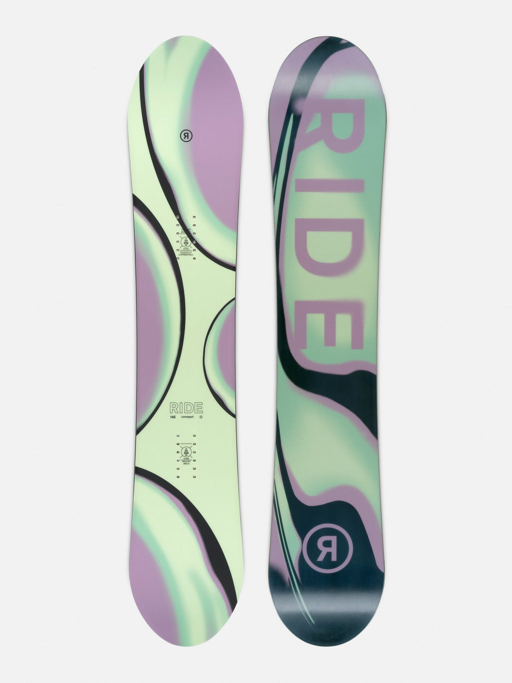 Ride Women's Compact Snowboard 2026 topsheet and base