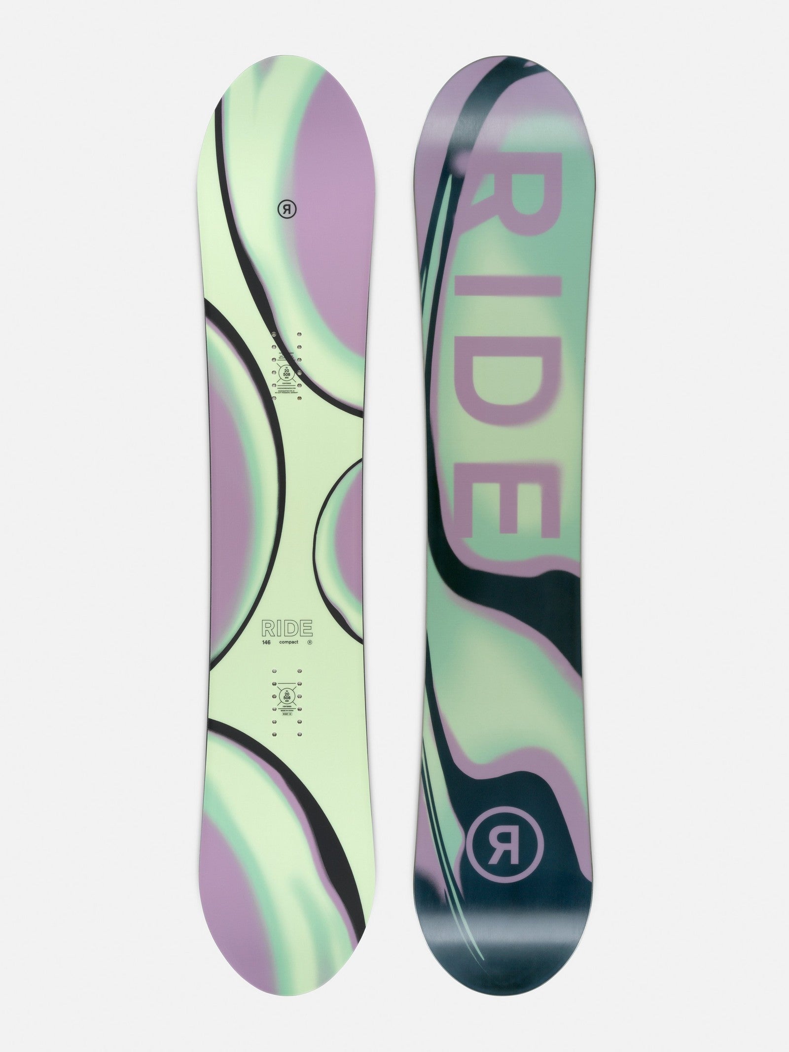 Ride Women's Compact Snowboard 2026 topsheet and base