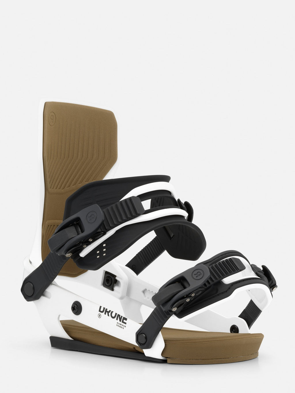 RIDE Drone snowboard binding in White, rear view