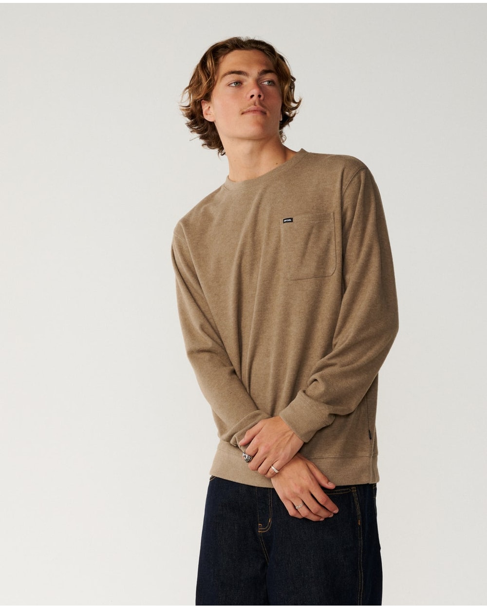 Rip Curl Men's Grid Crew - WALNUT
