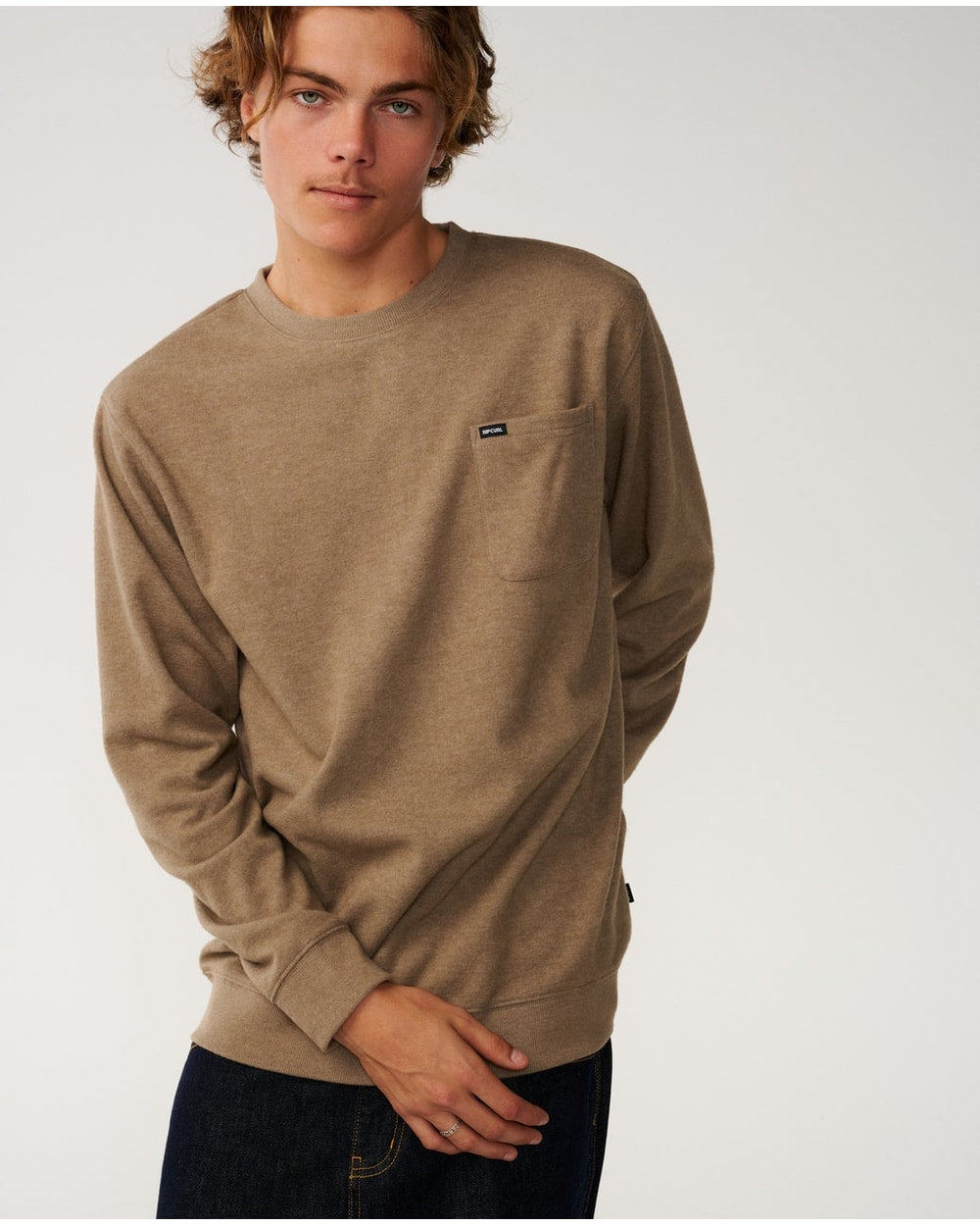 Rip Curl Men's Grid Crew - WALNUT