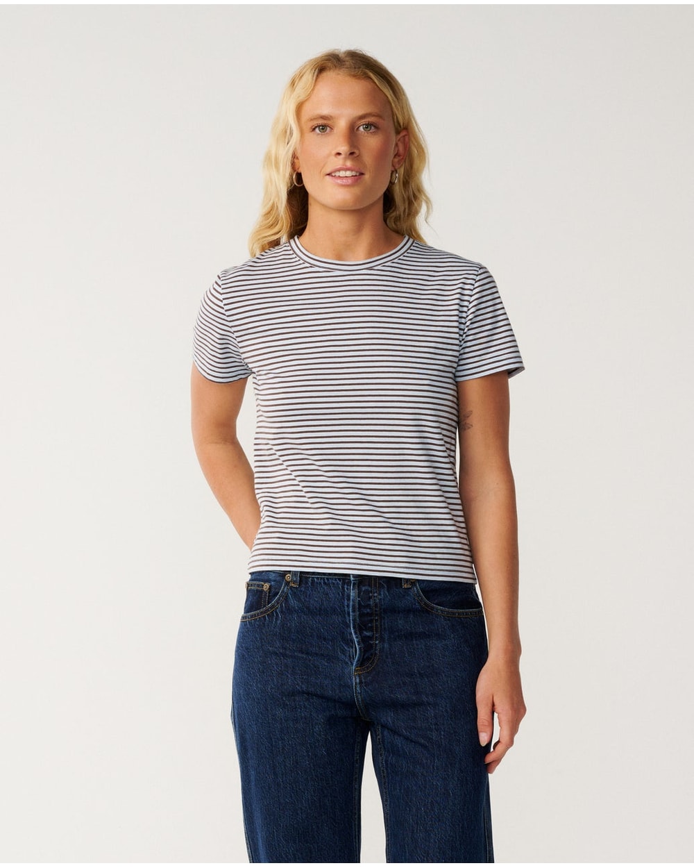 Rip Curl Women's Stephanie Gilmore Stripe Standard Tee - SKY BLUE