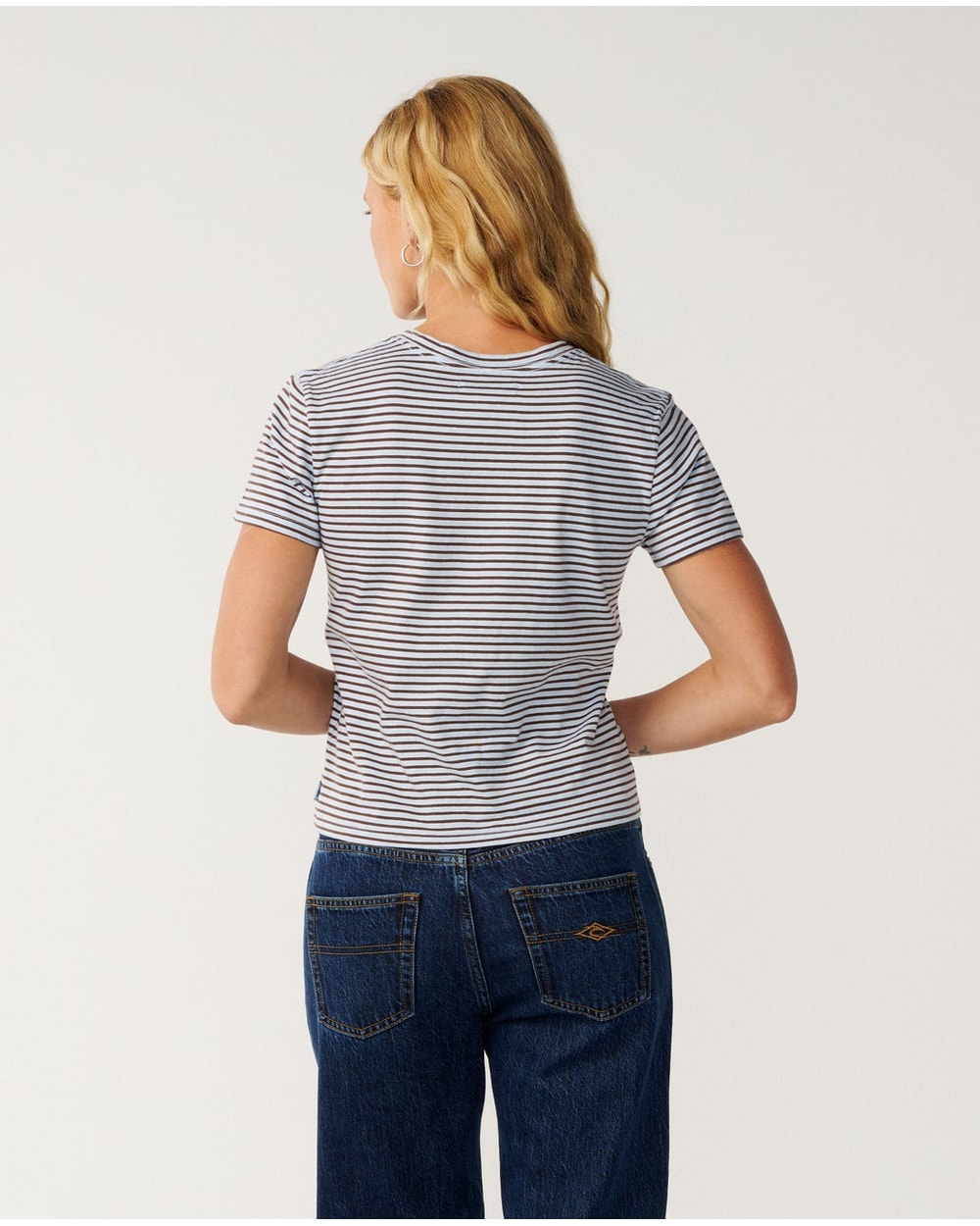 Rip Curl Women's Stephanie Gilmore Stripe Standard Tee - SKY BLUE