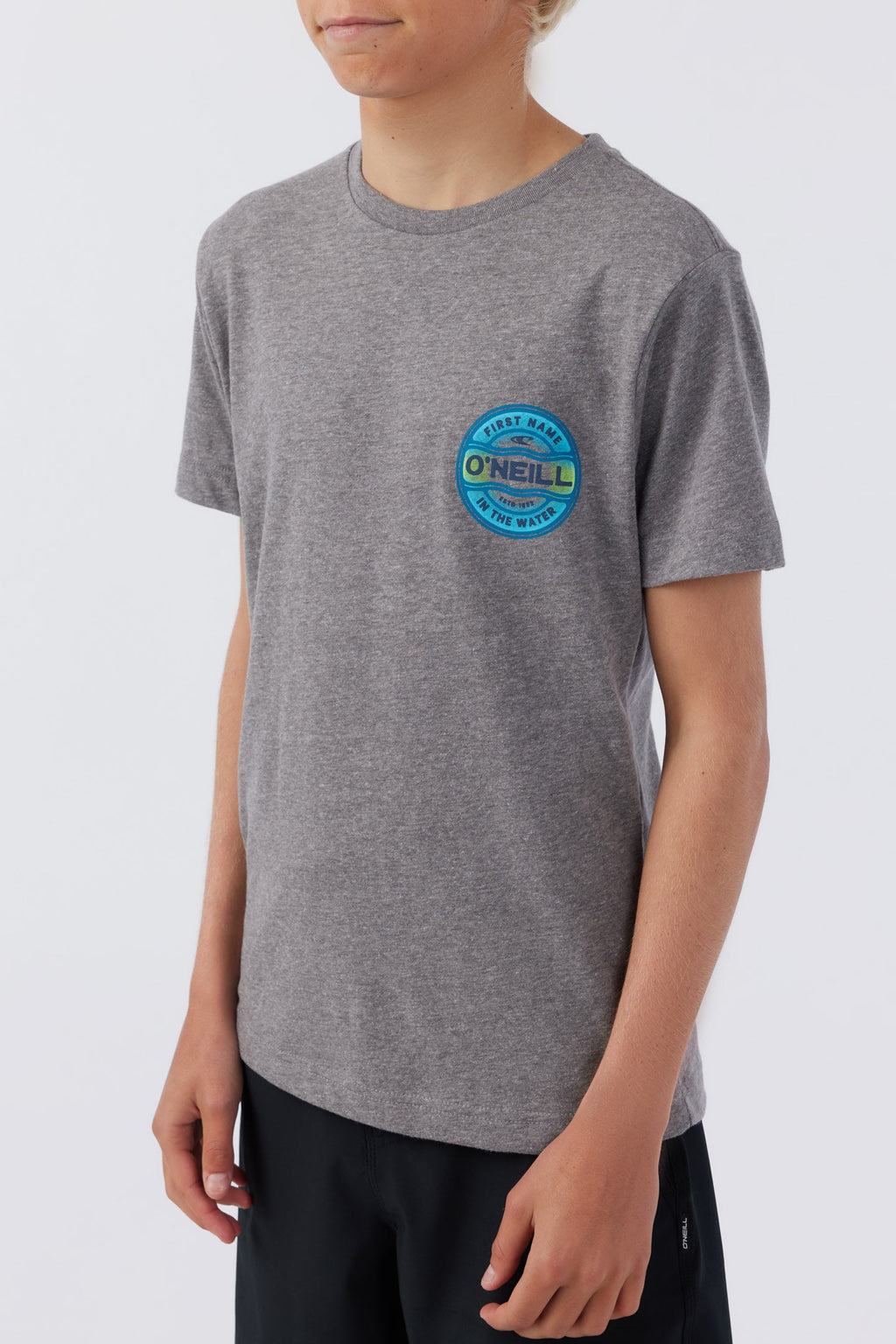 O'Neill Ripple Tee in Heather Grey - on model side