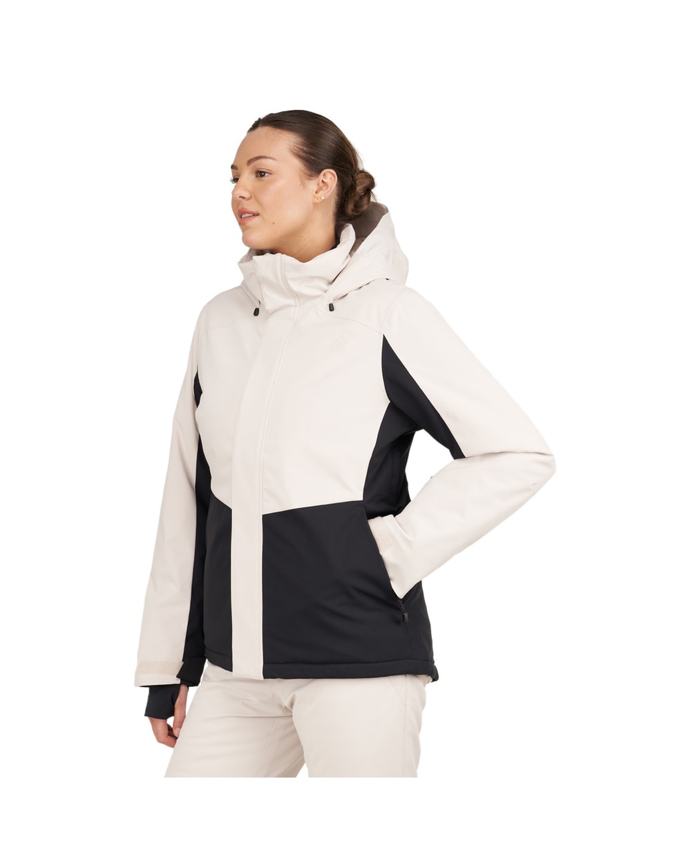 Ripzone Cascade 2.0 Women's Winter Sports Jacket Pumice Stone/Black Beauty angled
