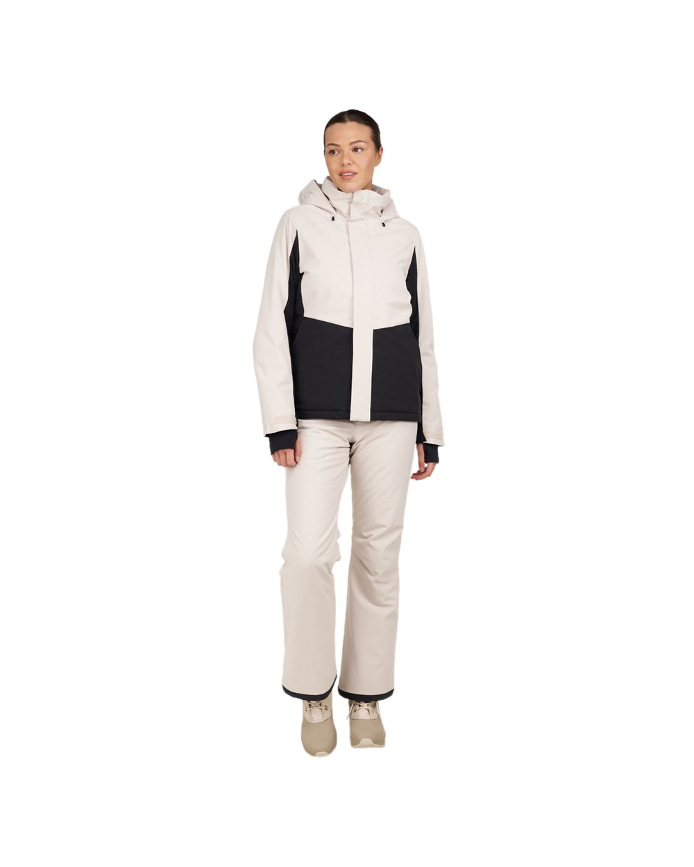 Ripzone Cascade 2.0 Women's Winter Sports Jacket Pumice Stone/Black Beauty full length